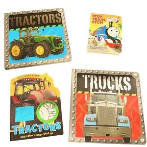 Kids Tractor and Truck 4 Book Set